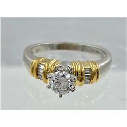 PLATINUM & 18K YG  DIAMOND RING,