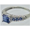 Image 1 : 10K YELLOW & WHITE GOLD RING WITH BLUE STONES