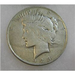 1923 Peace silver dollar in very good condition