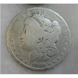 1880 Morgan silver dollar in good condition