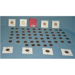 Collection of Lincoln Memorial vintage copper pennies