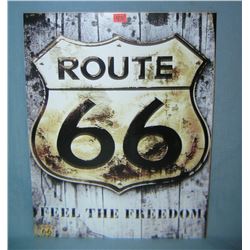 Route 66 Feel the Freedom retro style advertising sign