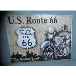 US Route 66 the Mother Road retro style sign