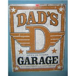 Dad's Garage retro style advertising sign