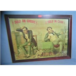 I Sold on Credit I Sold in Cash retro style sign