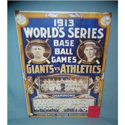 1913 World Series Baseball retro style sign