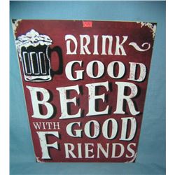 Drink Good Beer With Good Friends retro style sign