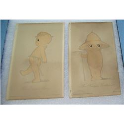 Pair of 1930's Rose O'Neill Kewpie doll post cards