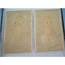 Pair of 1930's Rose O'Neill Kewpie doll post cards