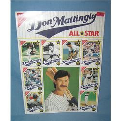 Don Mattingly uncut baseball card and photo sheet