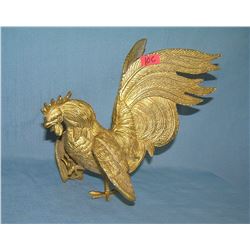 Gold gilded solid brass rooster