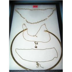 Collection of gold plated costume jewelry necklaces