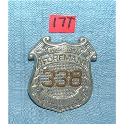 Antique assistant Forman of sanitation badge