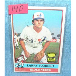 Vintage Larry Parrish rookie baseball card