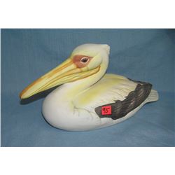 Hand painted porcelain pelican