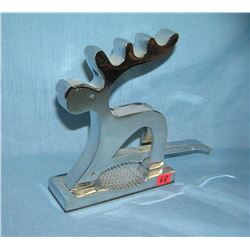 Chromed metal reindeer nutcracker