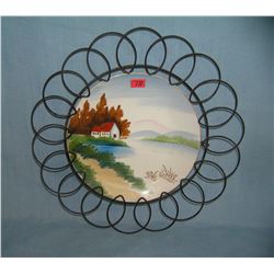 Hand painted porcelain decorative wall plate