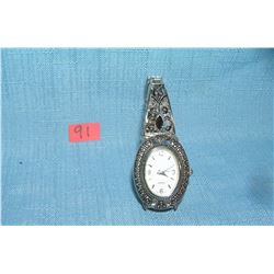 Fancy silver toned ladies' wrist watch