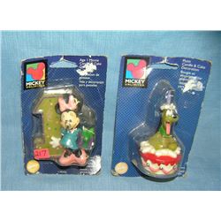 Pair of early Disney figural character candles