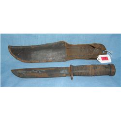 WWII fighting knife with sheath