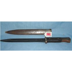 WWII bayonet and scabbard signed Burkopp