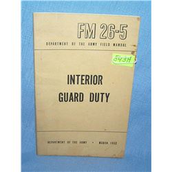 Interior guard duty Dept. of the Army