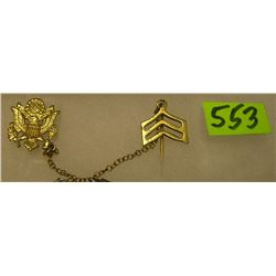 US Army stick pin and medal