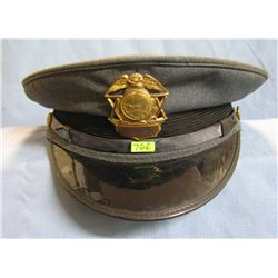 Early police sergeant visor cap and shield