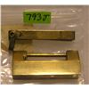 Image 1 : Antique solid brass oriental  lock and key set