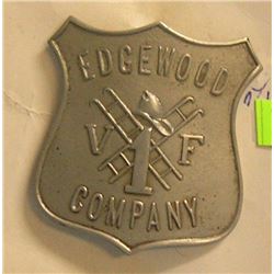 Antique Edgewood company 1 fire Dept badge