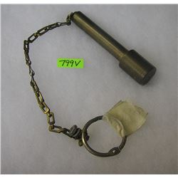 Fire call box glass breaker with chain