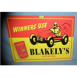 Blakely's motor oils retro style advertising sign