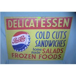 Pepsi Cola Delicatessen retro style advertising sign