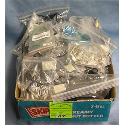 Box of vintage electronics and accessories