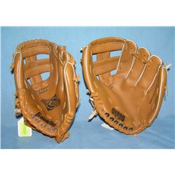 Pair of modern era baseball gloves