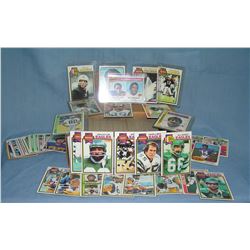 Box full of vintage football cards