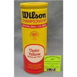 Vintage can of Wilson tennis balls in all tin case