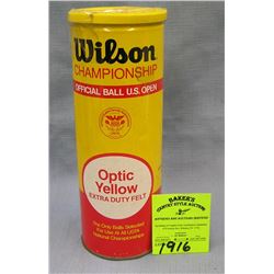 Vintage can of Wilson tennis balls in all tin case