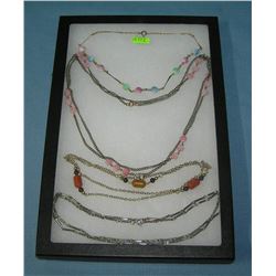 Collection of vintage costume jewelry necklaces