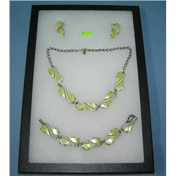 Vintage Lucite necklace, earring and bracelet set