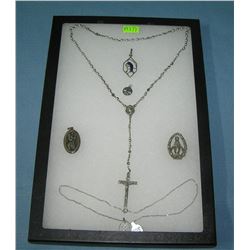 Vintage sterling silver religious collectibles