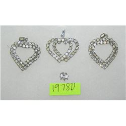 Markasite heart shaped pendants and earring