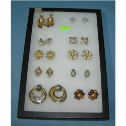 Collection of vintage costume jewelry earrings