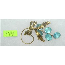 Antique sterling silver aqua marine pin