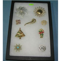 Collection of quality costume jewelry pins