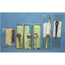 Group of 6 mint in box and on card wrist watches
