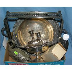 Silver plate serving pieces and accessories