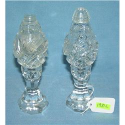 Early crystal salt and pepper shaker set