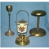 Image 1 : Group of 4 brass and silver plated items