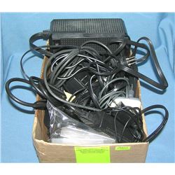 Box full of electronics and accessories